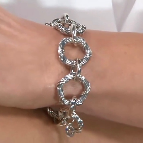 Peter Thomas Roth Signature Classic Sterling Silver Link Bracelet SZ M - Picture 3 of 16
